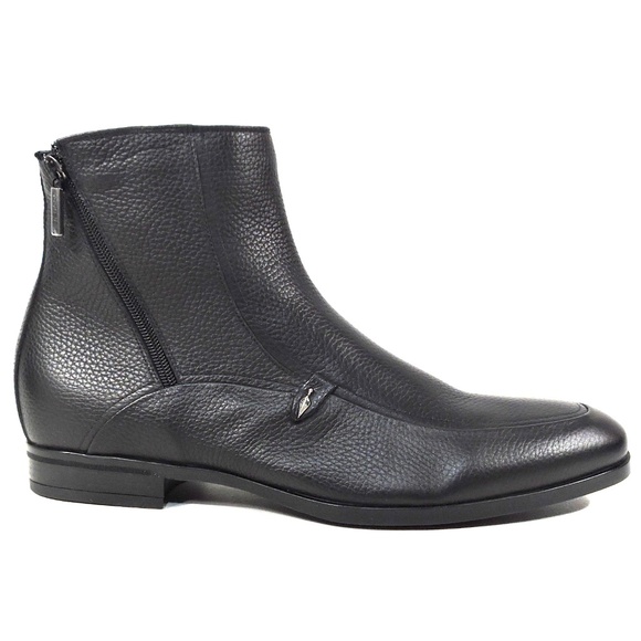 GOODMAN ?? MEN\'S BLACK SOFT LEATHER COMFORT WINTER ANKLE BOOTS main image 4